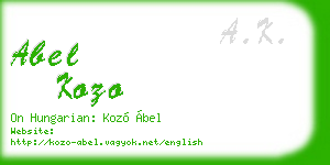 abel kozo business card
