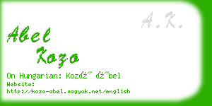 abel kozo business card